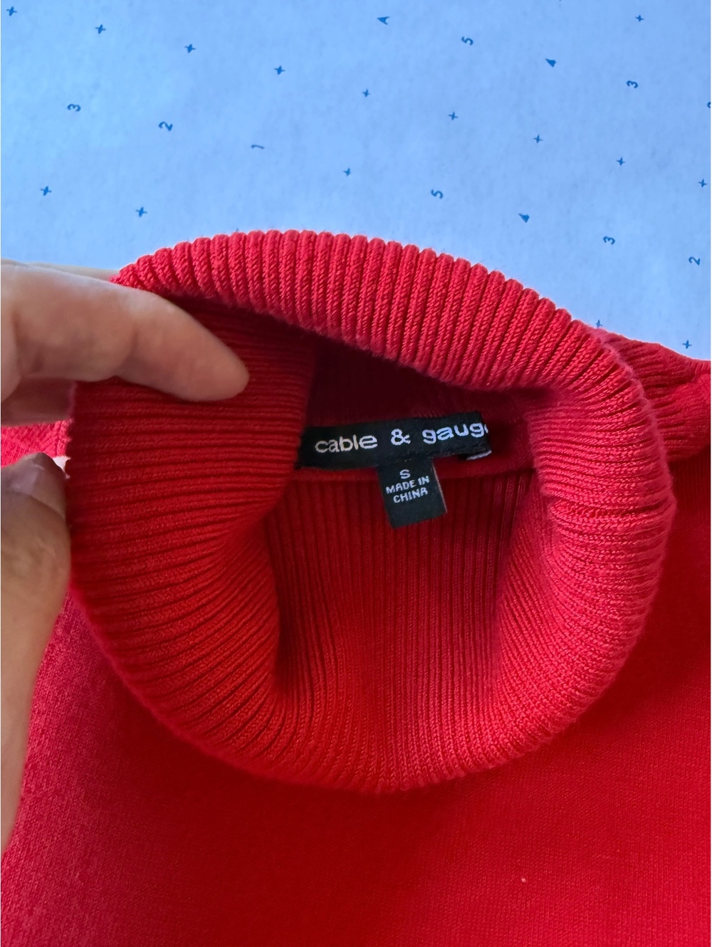Cable & Gauge Red Sleeveless Turtleneck Knit Sweater Top S - Picture 7 of 8